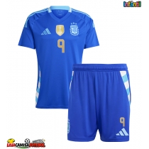 Camisa de Futebol Argentina Julian Alvarez #9 Equipamento Secundário Infantil Copa America 2024 Manga Curta (+ Calças curtas)